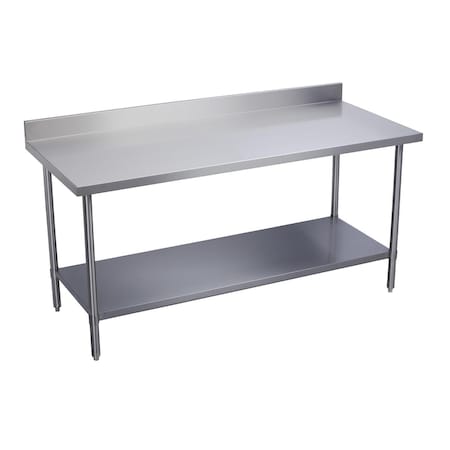 Standard Work Table Galvanized Under Shelf 4 Backsplash 48 L X 30 W X 36 H Over All